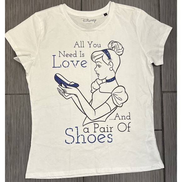 Disney Tops - Disney Princess Cinderella All You Need Is Love Women's T-Shirt Size Large NWOT